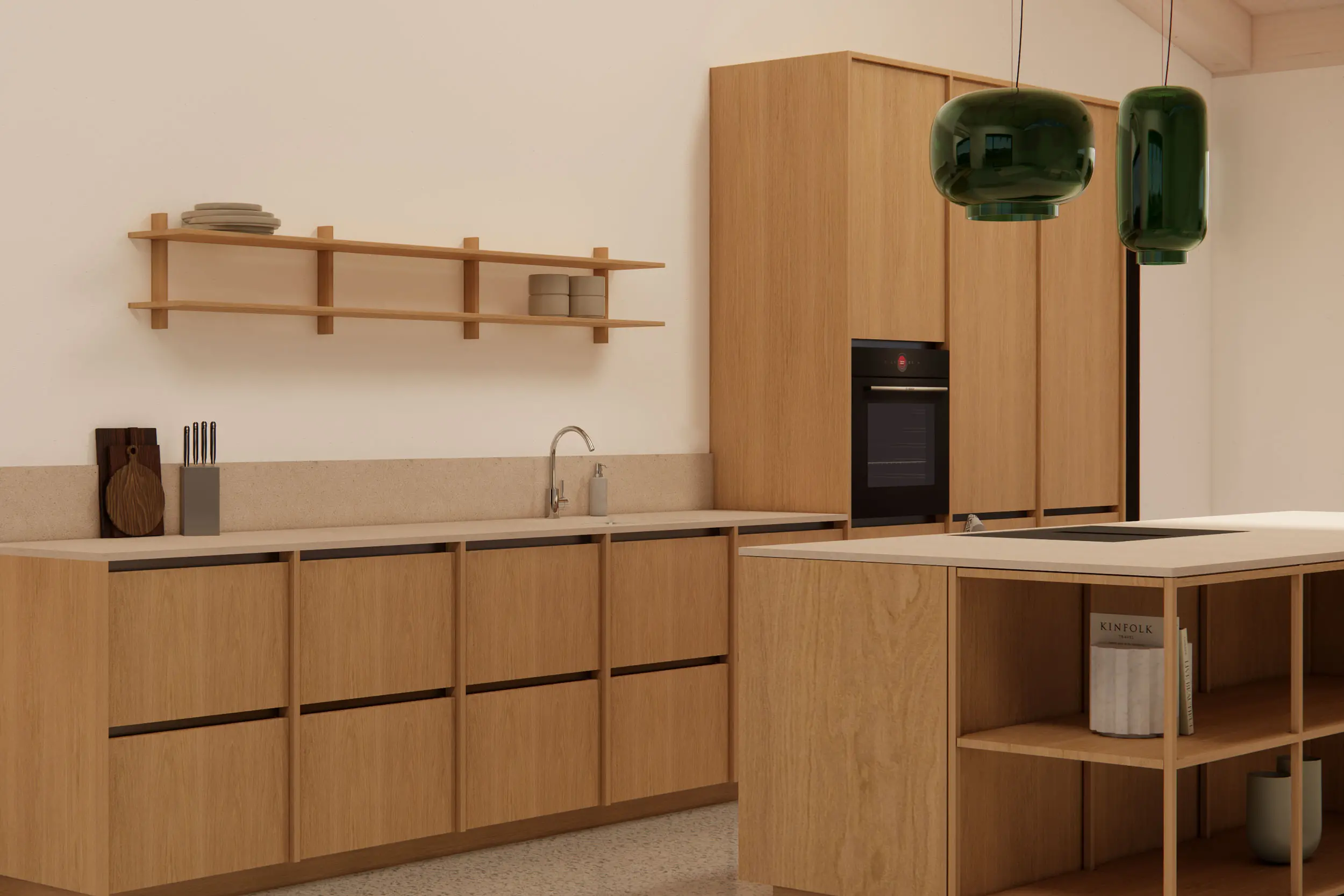 KÜX Monta – Eichenfront Detailansicht